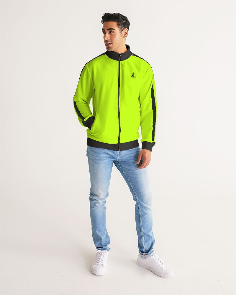 Krazy Lime Men's Stripe-Sleeve Track Jacket