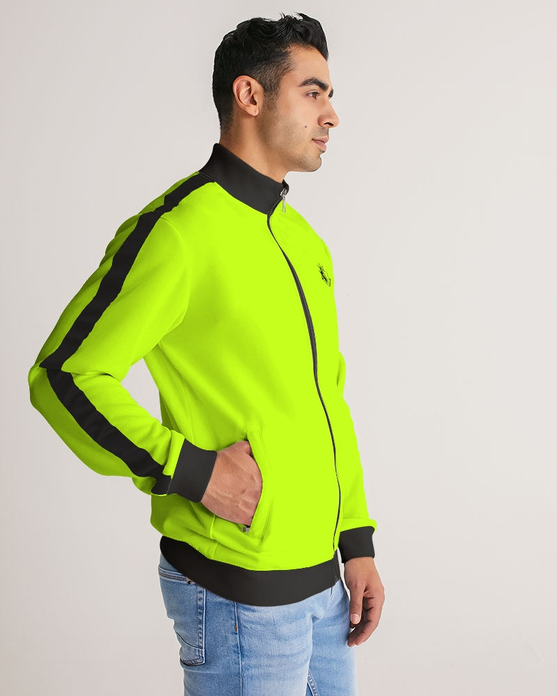 Krazy Lime Men's Stripe-Sleeve Track Jacket